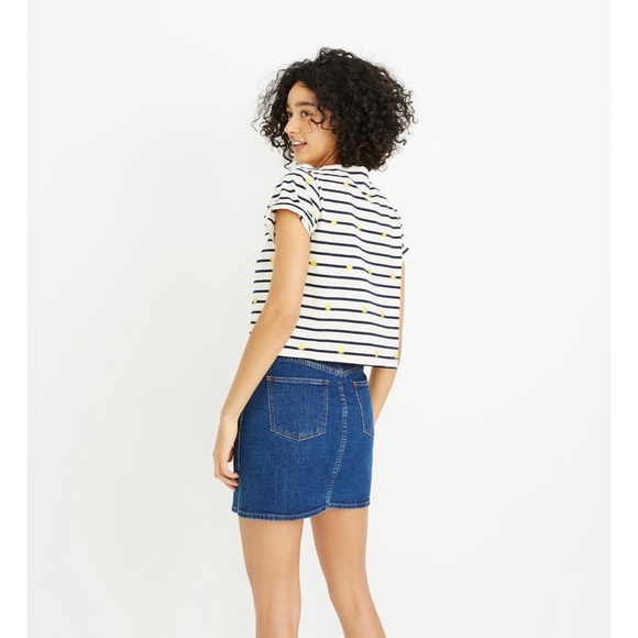 Madewell Stretch Denim Straight Mini Skirt in Arroyo Wash: Button-Front Edition - Picture 3 of 7